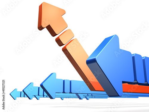 Illustration: Arrow to rise is a sign that things get better. Arrow to rise is a sign that things get better.