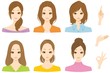 女性　複数　微笑む