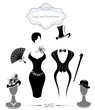 Vector: Gentleman and Lady symbols, vintage style. Gentleman and Lady symbols, vintage style.