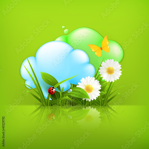 Vector: Chamomile and clouds Chamomile and clouds