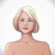 Young Blonde Girl On White Bac... Young Blonde Girl On White Bac...