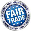 Button "Fair Trade" Blue/Silver