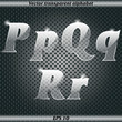 Transparent alphabet. P, Q, R.