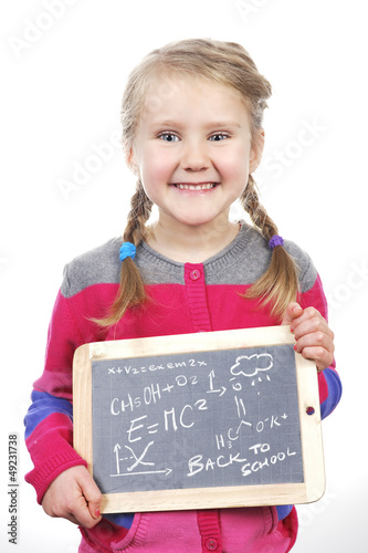 Photo: girl holding slate girl holding slate
