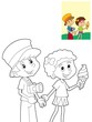 The page with exercises for kids - coloring book