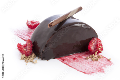 Photo: Chocolate cake with raspberries Chocolate cake with raspberries