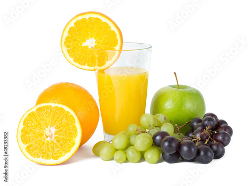 Photo: Orangensaft mit Obst Orangensaft mit Obst