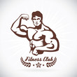 Bodybuilder Fitness Model Illustration, Sign, Symbol