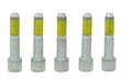 Five bolts for the car with the yellow glue on the threads