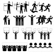 black and white demonstration & protest icon set