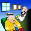 Open brain in therapy chair for psychologist