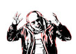 Vector: screaming disc jockey screaming disc jockey