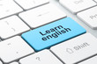 Education concept: computer keyboard with Learn English