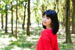 attractive asian woman in the park