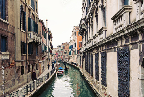 Photo: Typical canal of Venice, Italy. Typical canal of Venice, Italy.