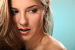 Young woman with beautiful long hair