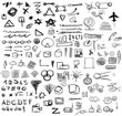 set doodle abstract business icons