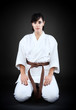 Photo: Karate woman in basic karate pose Karate woman in basic karate pose