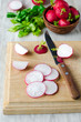 Sliced radishes