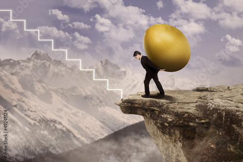Photo: Businessman steps to get rich Businessman steps to get rich