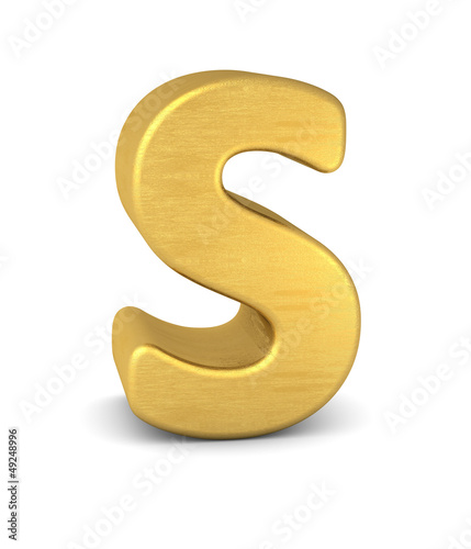 Illustration: buchstabe letter S gold vertikal buchstabe letter S gold vertikal