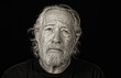 Worried black and whit image of senior man