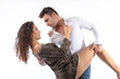 Couple flirting in sensual position
