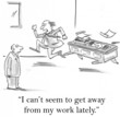 Executive is being chased by running paperwork