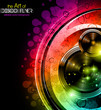 Disco club flyer with big speakers