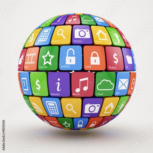 Illustration: Colorful social media sphere Colorful social media sphere