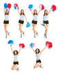 Set of photos with beautiful cheerleader