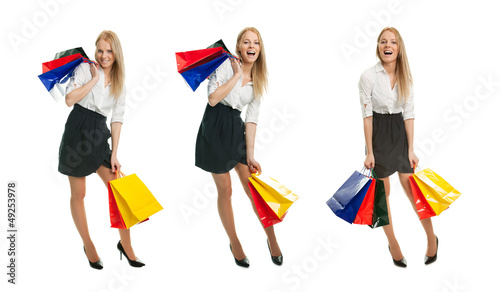 Photo: Photos of young woman with shopping bags Photos of young woman with shopping bags