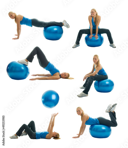 Photo: Set of fitness exercise photos Set of fitness exercise photos
