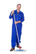 Happy Sweeper Cleaning Floor