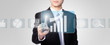 Business man touch all kinds of icon
