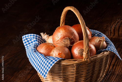 Photo: Basket with onions Basket with onions