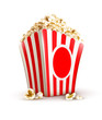paper bag full of popcorn vector illustration isolated