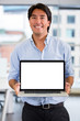 Business man with a laptop