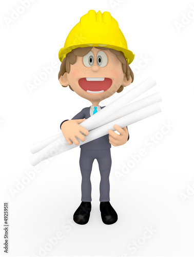 Illustration: 3D construction worker 3D construction worker