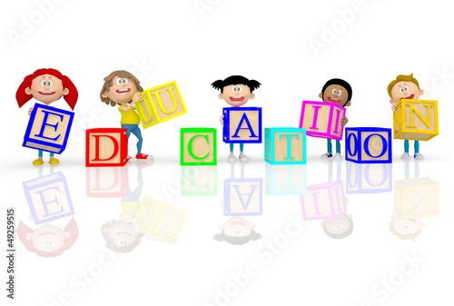 Illustration: 3D kids spelling education 3D kids spelling education