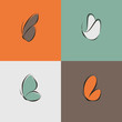 Butterflies. Set of vector design elements.