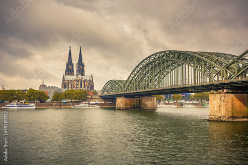 Photo: Cologne Cathedral and Hohenzollern Bridge, Germany Cologne Cathedral and Hohenzollern Bridge, Germany