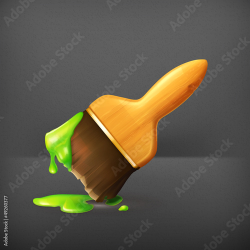 Vector: Brush with paint Brush with paint