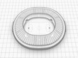 sport arena. 3d illustration in wireframe view