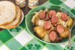 Slow cooked cabbage, potatoes and smoked sausage
