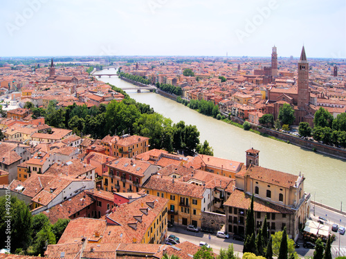 Photo: View over the historic city of Verona, Italy View over the historic city of Verona, Italy