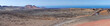 Panorama from volcanic hill on Lanzarote. Canary Islands.