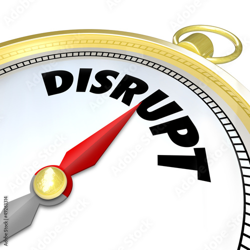 Illustration: Disrupt Compass Points to Paradigm Shift New Business Model Disrupt Compass Points to Paradigm Shift New Business Model