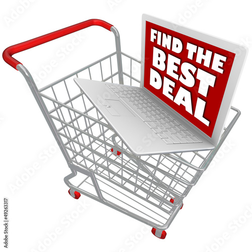 Photo: Computer Laptop in Shopping Cart Computer Laptop in Shopping Cart