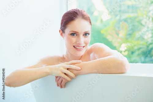 Photo: Enjoying her beauty regime Enjoying her beauty regime